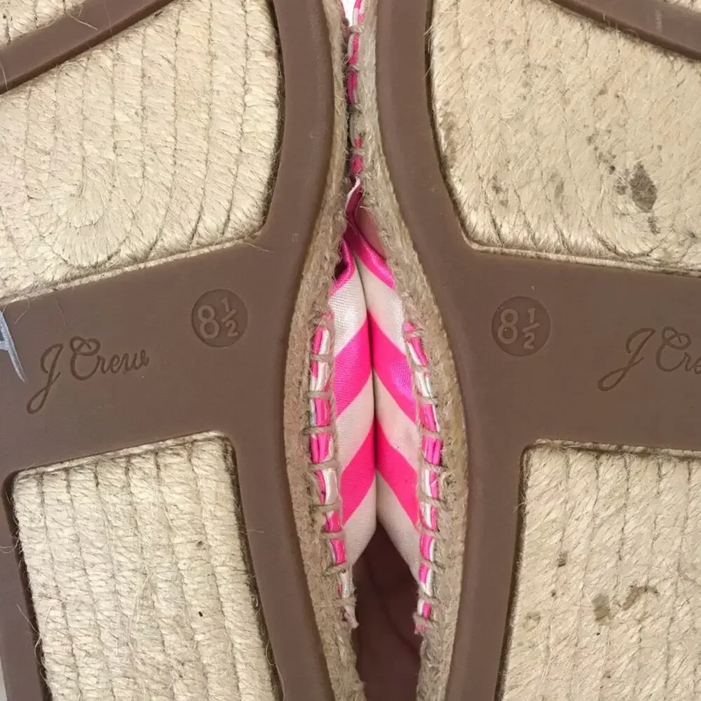 J.Crew Striped Twisted Knot Espadrille Sandals Size 8.5